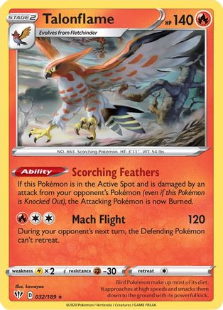 Talonflame (032/189) [SWSH03 Darkness Ablaze] - Rare