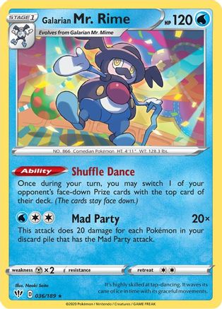 Galarian Mr. Rime (036/189) [SWSH03 Darkness Ablaze] - Rare