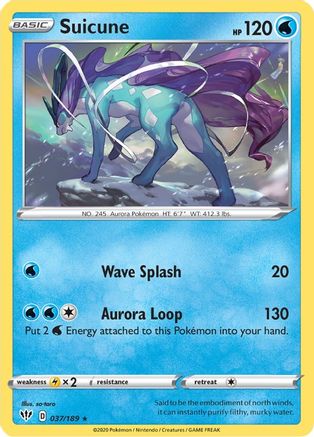 Suicune (037/189) [SWSH03 Darkness Ablaze] Reverse Holofoil - Holo Rare