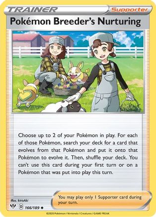Pokemon Breeder's Nurturing (166/189) [SWSH03 Darkness Ablaze] Reverse Holofoil - Uncommon
