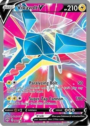 Vikavolt V (Full Art) (180/189) [SWSH03 Darkness Ablaze] Holofoil - Ultra Rare