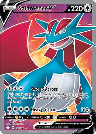 Salamence V (Full Art) (185/189) [SWSH03 Darkness Ablaze] Holofoil - Ultra Rare