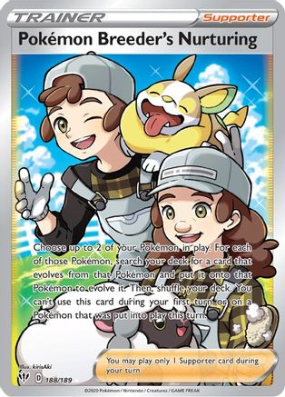 Pokemon Breeder's Nurturing (Full Art) (188/189) [SWSH03 Darkness Ablaze] Holofoil - Ultra Rare