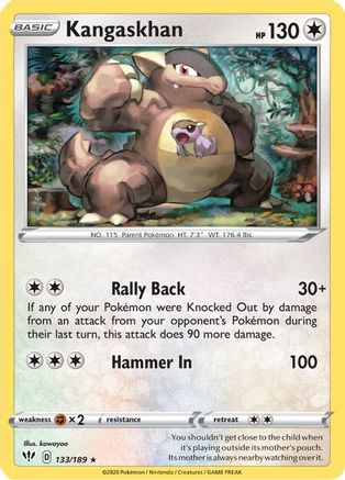 Kangaskhan (133/189) [SWSH03 Darkness Ablaze] Reverse Holofoil - Holo Rare