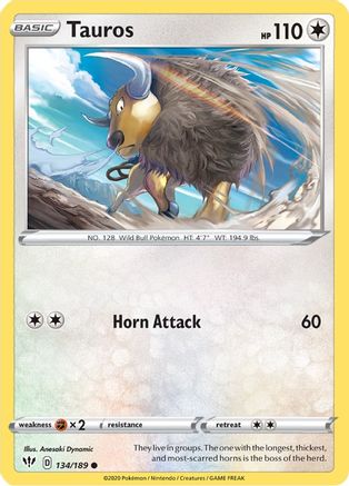 Tauros (134/189) [SWSH03 Darkness Ablaze] - Common