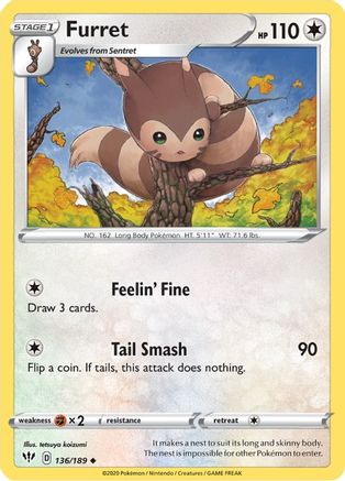 Furret (136/189) [SWSH03 Darkness Ablaze] - Uncommon