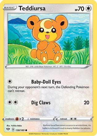 Teddiursa (138/189) [SWSH03 Darkness Ablaze] - Common