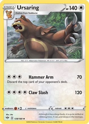 Ursaring (139/189) [SWSH03 Darkness Ablaze] Reverse Holofoil - Uncommon