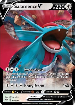 Salamence V (143/189) [SWSH03 Darkness Ablaze] Holofoil - Ultra Rare