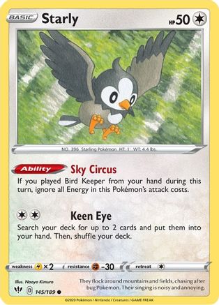 Starly (145/189) [SWSH03 Darkness Ablaze] - Common