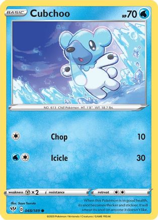 Cubchoo (048/189) [SWSH03 Darkness Ablaze] Reverse Holofoil - Common