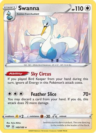 Swanna (149/189) [SWSH03 Darkness Ablaze] - Rare