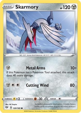 Skarmory (120/189) [SWSH03 Darkness Ablaze] Reverse Holofoil - Common