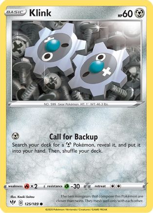Klink (125/189) [SWSH03 Darkness Ablaze] Reverse Holofoil - Common