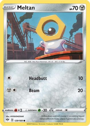 Meltan (129/189) [SWSH03 Darkness Ablaze] Reverse Holofoil - Common