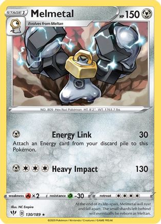 Melmetal (130/189) [SWSH03 Darkness Ablaze] Reverse Holofoil - Rare