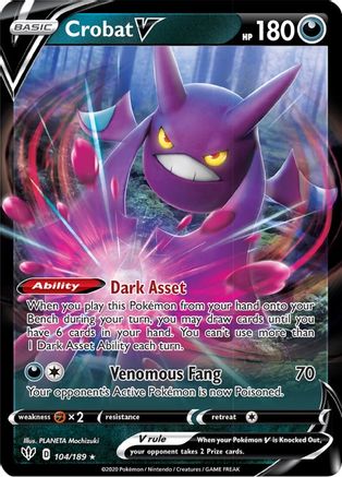 Crobat V (104/189) [SWSH03 Darkness Ablaze] Holofoil - Ultra Rare