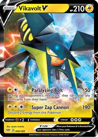 Vikavolt V (060/189) [SWSH03 Darkness Ablaze] Holofoil - Ultra Rare