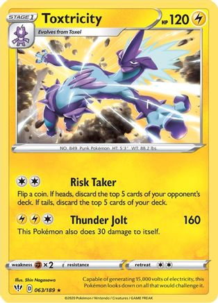 Toxtricity (063/189) [SWSH03 Darkness Ablaze] Holofoil - Holo Rare