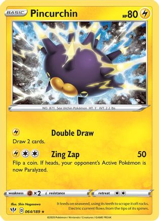 Pincurchin (064/189) [SWSH03 Darkness Ablaze] Holofoil - Holo Rare