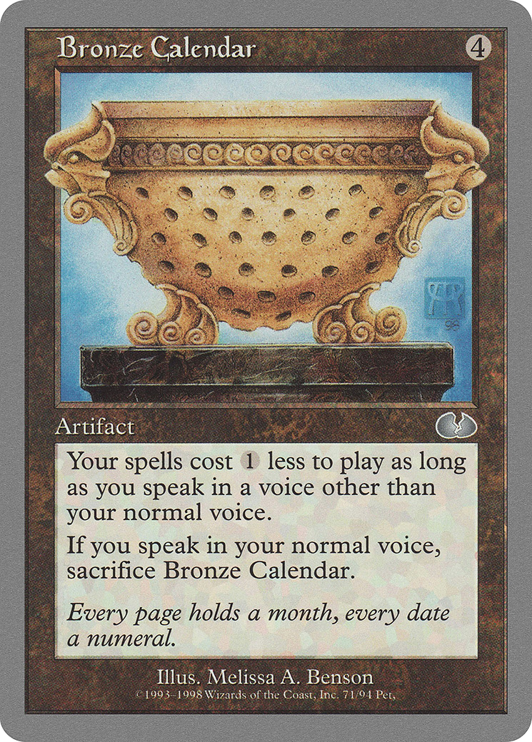 Bronze Calendar (UGL-071) [Unglued]