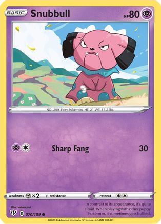 Snubbull (070/189) [SWSH03 Darkness Ablaze] - Common