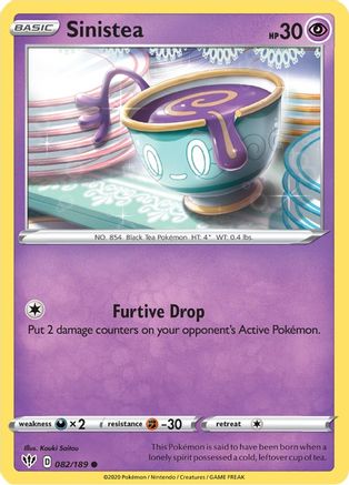 Sinistea (082/189) [SWSH03 Darkness Ablaze] Reverse Holofoil - Common
