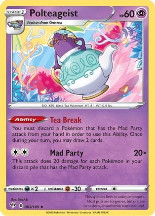 Polteageist (083/189) [SWSH03 Darkness Ablaze] Reverse Holofoil - Uncommon