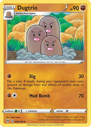 Dugtrio (085/189) [SWSH03 Darkness Ablaze] Reverse Holofoil - Uncommon