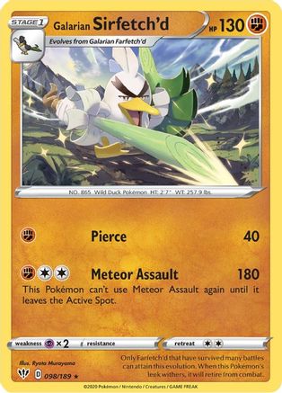 Galarian Sirfetch'd (098/189) [SWSH03 Darkness Ablaze] Reverse Holofoil - Rare