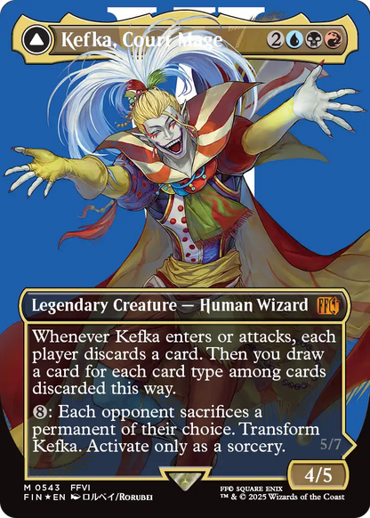 Kefka, Court Mage (FIN-543) (Borderless) (Surge Foil) [FINAL FANTASY] Foil