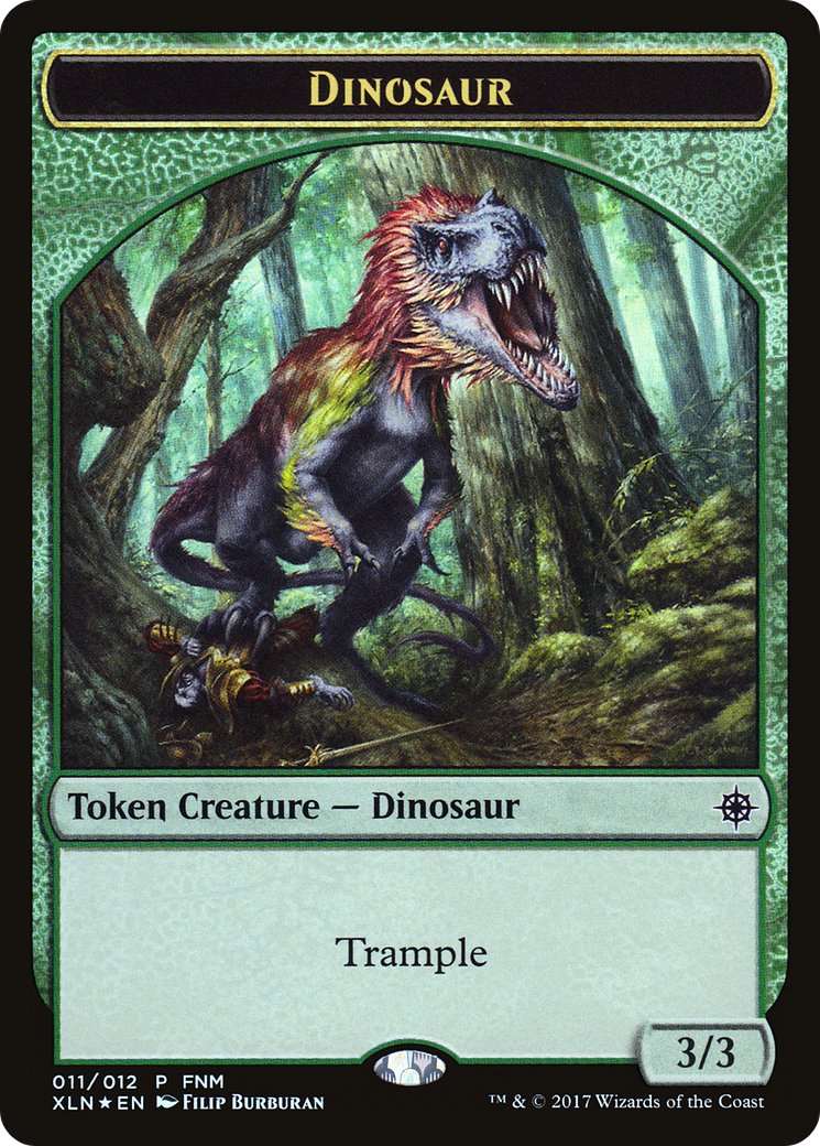 Dinosaur // Treasure (011) Token (FNM-011) [Friday Night Magic 2017] Foil