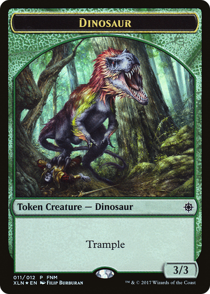 Dinosaur // Treasure (011) Token (FNM-011) [Friday Night Magic 2017] Foil