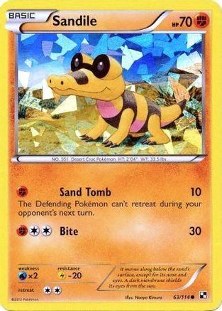 Sandile (Cracked Ice Holo) (063/114) [Miscellaneous Cards & Products] Holofoil - Promo