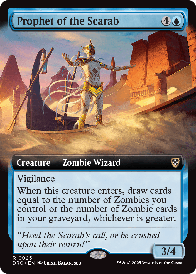 Prophet of the Scarab (Extended Art) (DRC-025) [Commander: Aetherdrift]
