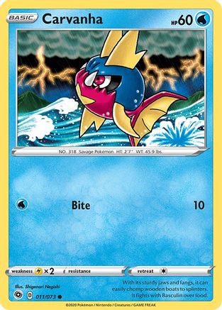 Carvanha (011/73) [Champions Path] Reverse Holofoil - Common