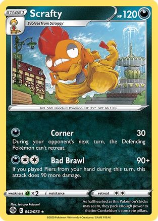 Scrafty (042/73) [Champions Path] Reverse Holofoil - Holo Rare