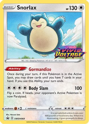 Snorlax - SWSH068 (Prerelease) (SWSH068/307) [SWSH Sword & Shield Promo Cards] Holofoil - Promo