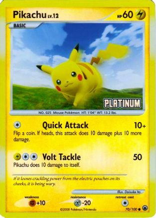 Pikachu [Platinum] (70/100) [Burger King Promos] Reverse Holofoil - Promo