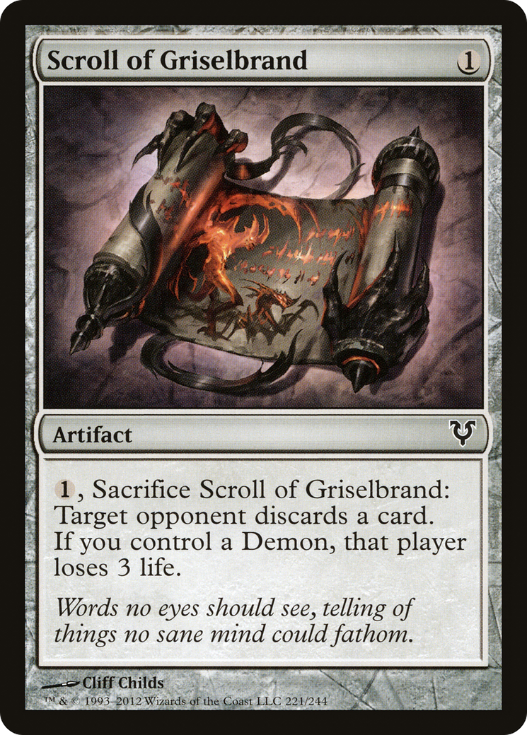 Scroll of Griselbrand (AVR-221) [Avacyn Restored]