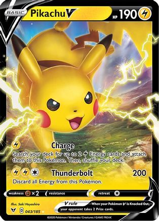 Pikachu V (043/185) [SWSH04 Vivid Voltage] Holofoil - Ultra Rare