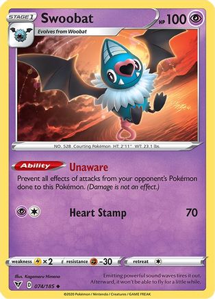 Swoobat (074/185) [SWSH04 Vivid Voltage] Reverse Holofoil - Uncommon