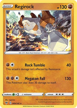 Regirock (089/185) [SWSH04 Vivid Voltage] Reverse Holofoil - Holo Rare