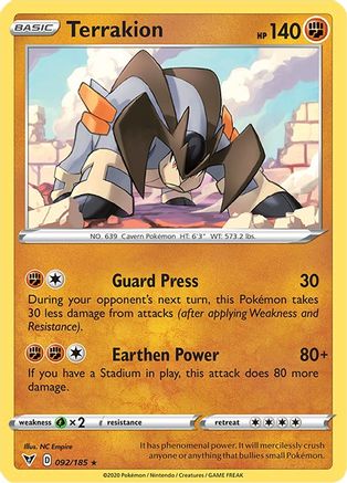 Terrakion (092/185) [SWSH04 Vivid Voltage] Reverse Holofoil - Rare