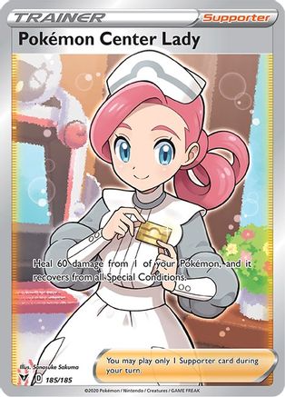 Pokemon Center Lady (Full Art) (185/185) [SWSH04 Vivid Voltage] Holofoil - Ultra Rare
