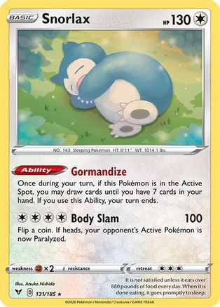Snorlax (131/185) [SWSH04 Vivid Voltage] Reverse Holofoil - Holo Rare