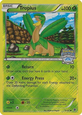 Tropius (National Championships) (5/101) [League & Championship Cards] Reverse Holofoil - Promo