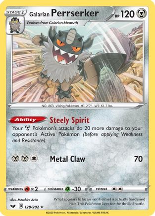 Galarian Perrserker (SWSH Base Set) (128/202) [Deck Exclusives] - Rare