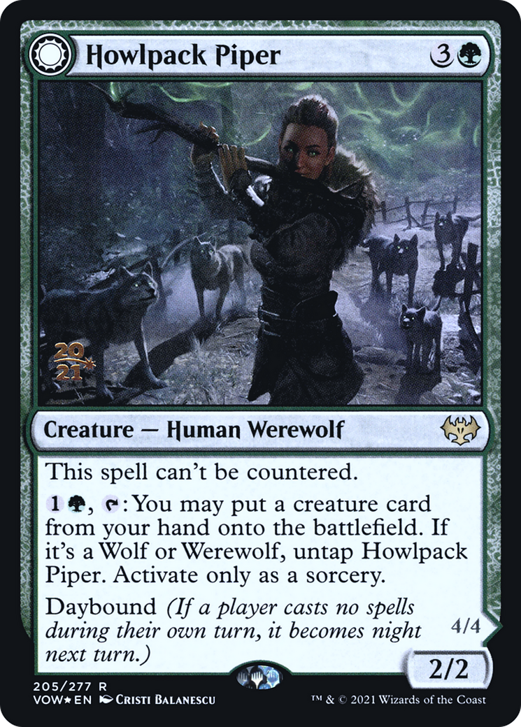 Howlpack Piper (PRE-205) [Innistrad: Crimson Vow Promos] Foil