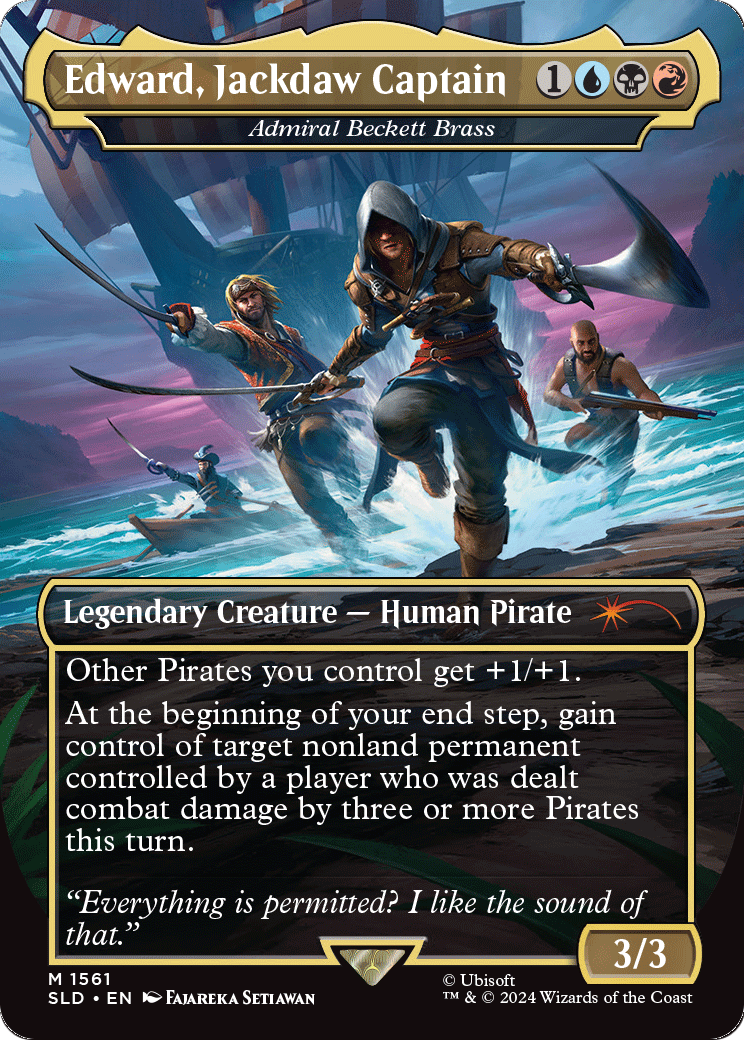 Edward, Jackdaw Captain - Admiral Beckett Brass (SLD-1561) (Borderless) [Secret Lair Drop]